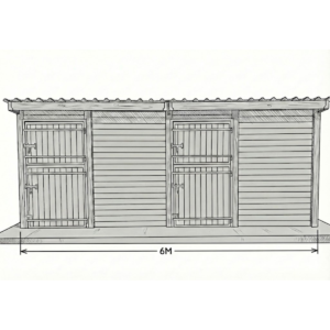 Box chevaux double - 3x6m
