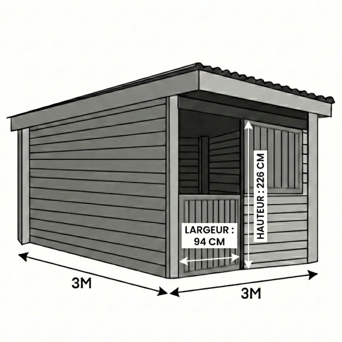 Box chevaux simple - 3x3m